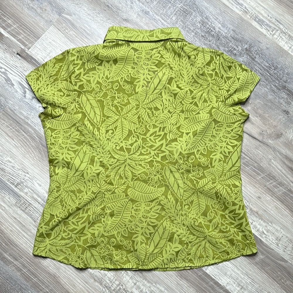 Dressbarn 2 Piece Green Top Set Blouse + Cami | Large | Leaf Print | WA-1578 - Picture 7 of 16